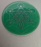 90 mm Discs – Metatron & Dodecagram – Stückzahl wählbar – zinnlegiert – grün – Bild 7