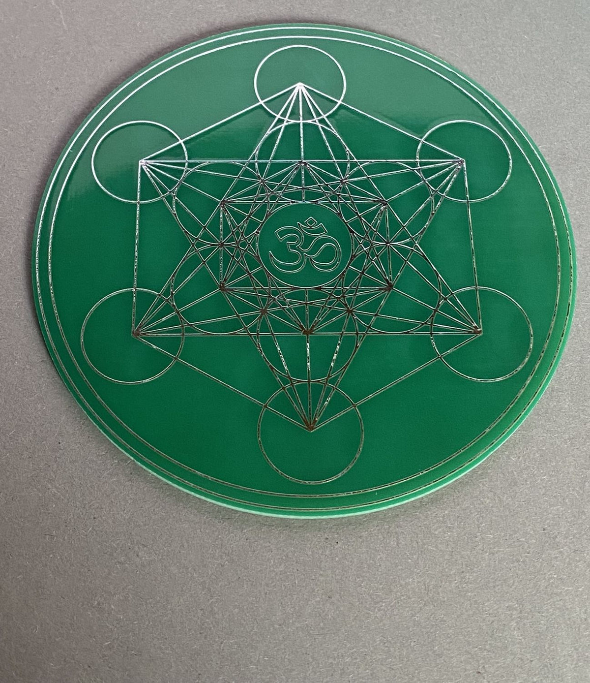90 mm Discs – Metatron & Dodecagram – Stückzahl wählbar – zinnlegiert – grün – Bild 7