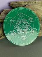 90 mm Discs – Metatron & Dodecagram – Stückzahl wählbar – zinnlegiert – grün – Bild 8