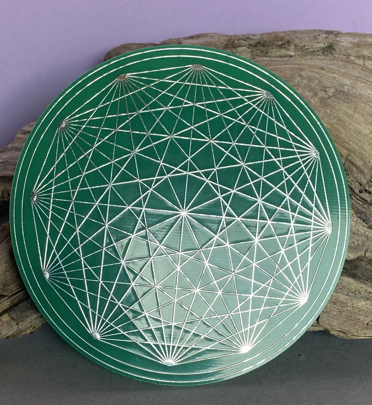 90 mm Discs – Metatron & Dodecagram – Stückzahl wählbar – zinnlegiert – grün – Bild 10