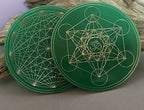 90 mm Discs – Metatron & Dodecagram – Stückzahl wählbar – zinnlegiert – grün – Bild 15