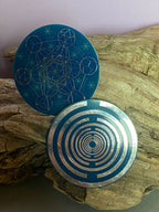 50 mm Disc – 1 Stück Metatron+ die MWO Lakhovsky MWO doppelseitig, blau, zinnlegiert, kupferunterlegt – Produktansicht 1