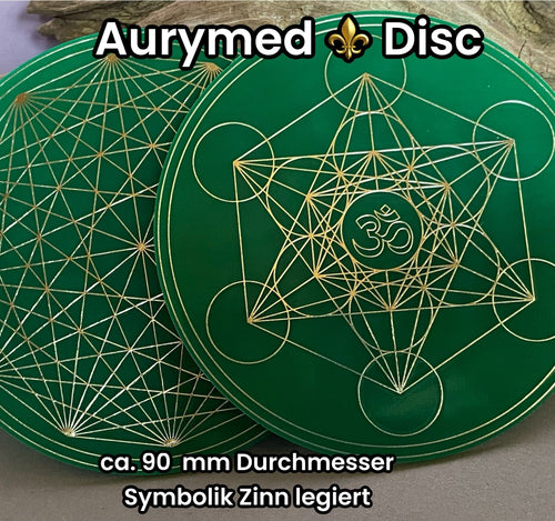 90 mm Discs – Metatron & Dodecagram – Stückzahl wählbar – zinnlegiert – grün – Bild 1