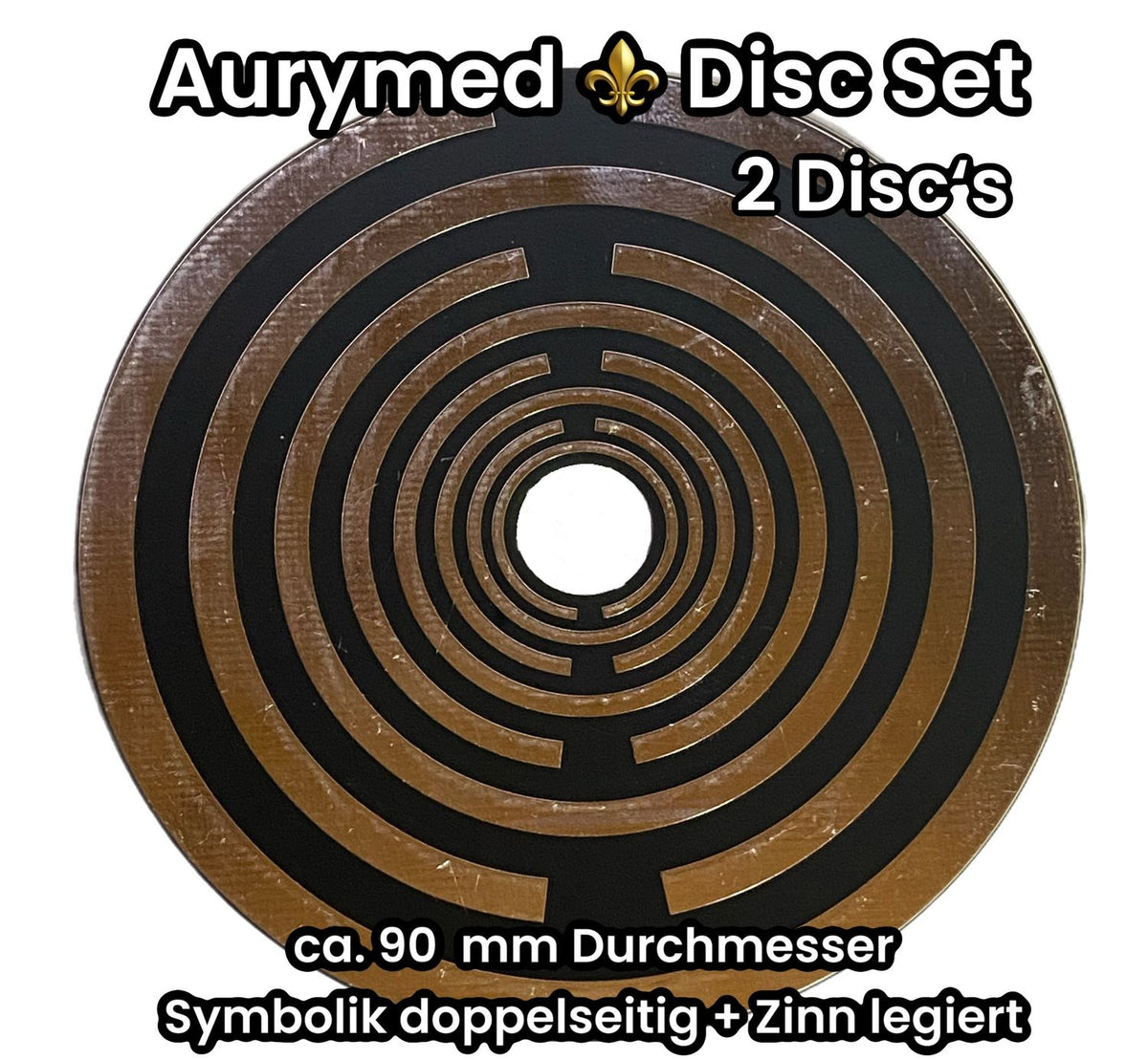 90 mm Disc 2er-Set – Lakhovsky MWO – 12-mm-Loch / zinnlegiert / schwarz – Produktansicht 1