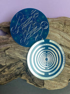 50 mm Disc – 1 Stück Metatron+ die MWO Lakhovsky MWO doppelseitig, blau, zinnlegiert, kupferunterlegt – Produktansicht 1