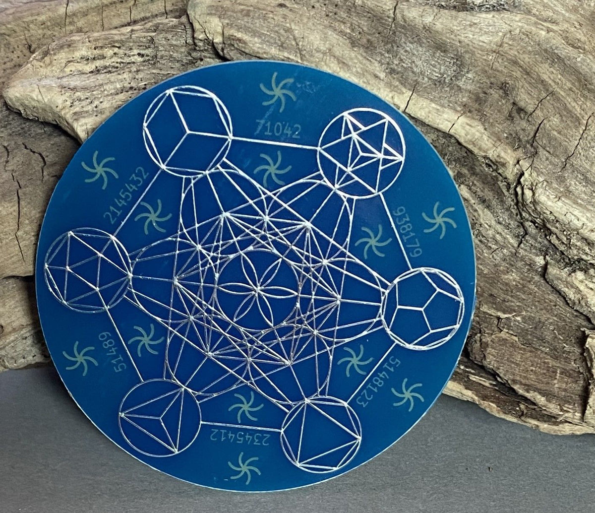 50 mm Disc – 1 Stück Metatron+ die MWO Lakhovsky MWO doppelseitig, blau, zinnlegiert, kupferunterlegt – Produktansicht 1