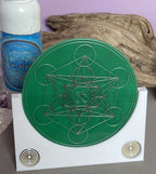 90 mm Discs – Metatron & Dodecagram – Stückzahl wählbar – zinnlegiert – grün – Bild 17