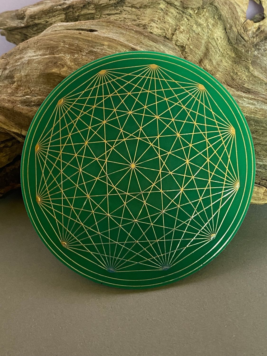 90 mm Discs – Metatron & Dodecagram – Stückzahl wählbar – zinnlegiert – grün – Bild 12