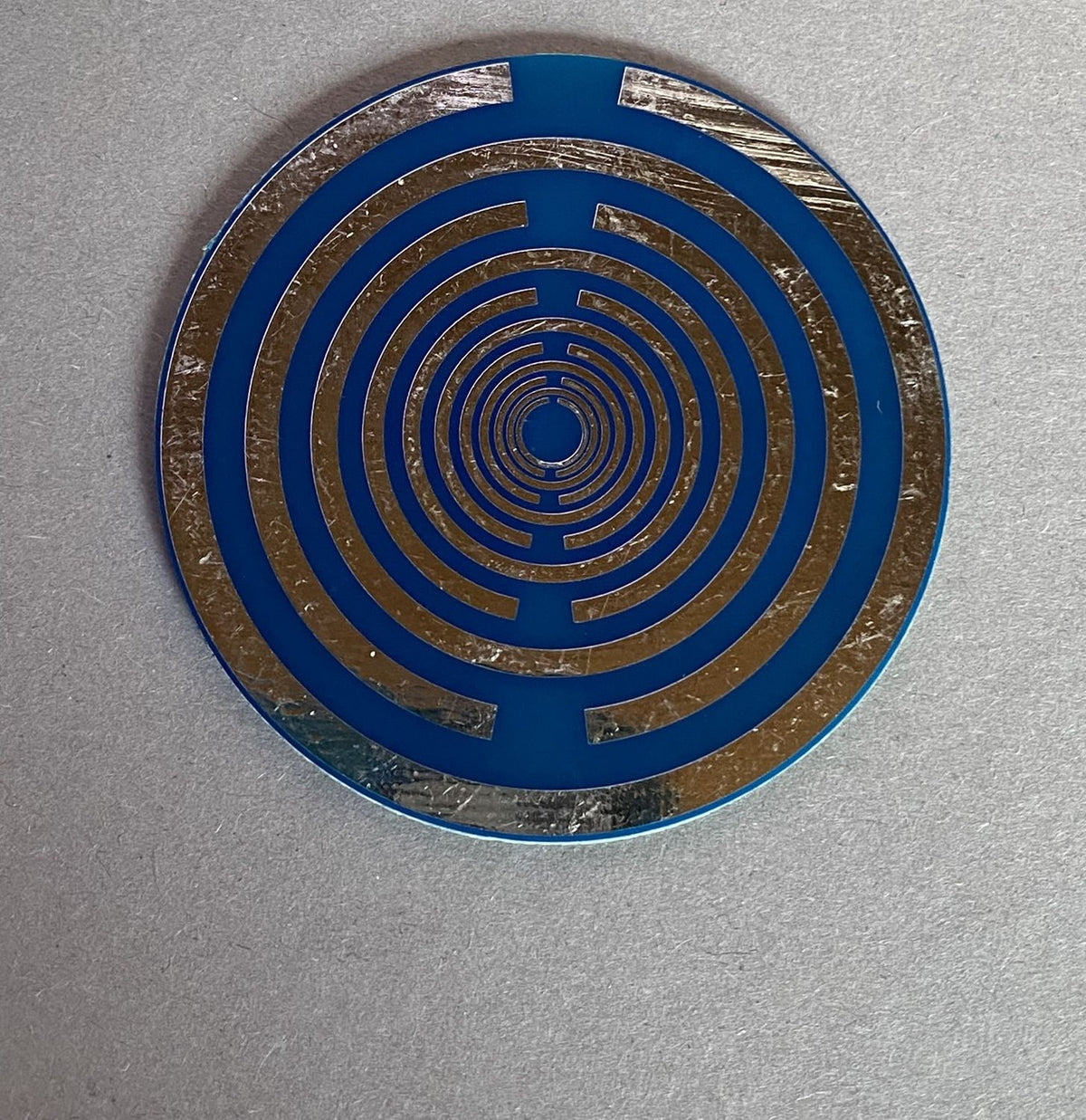 50 mm Disc – 1 Stück Metatron+ die MWO Lakhovsky MWO doppelseitig, blau, zinnlegiert, kupferunterlegt – Produktansicht 1