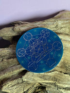 50 mm Disc – 1 Stück Metatron+ die MWO Lakhovsky MWO doppelseitig, blau, zinnlegiert, kupferunterlegt – Produktansicht 1