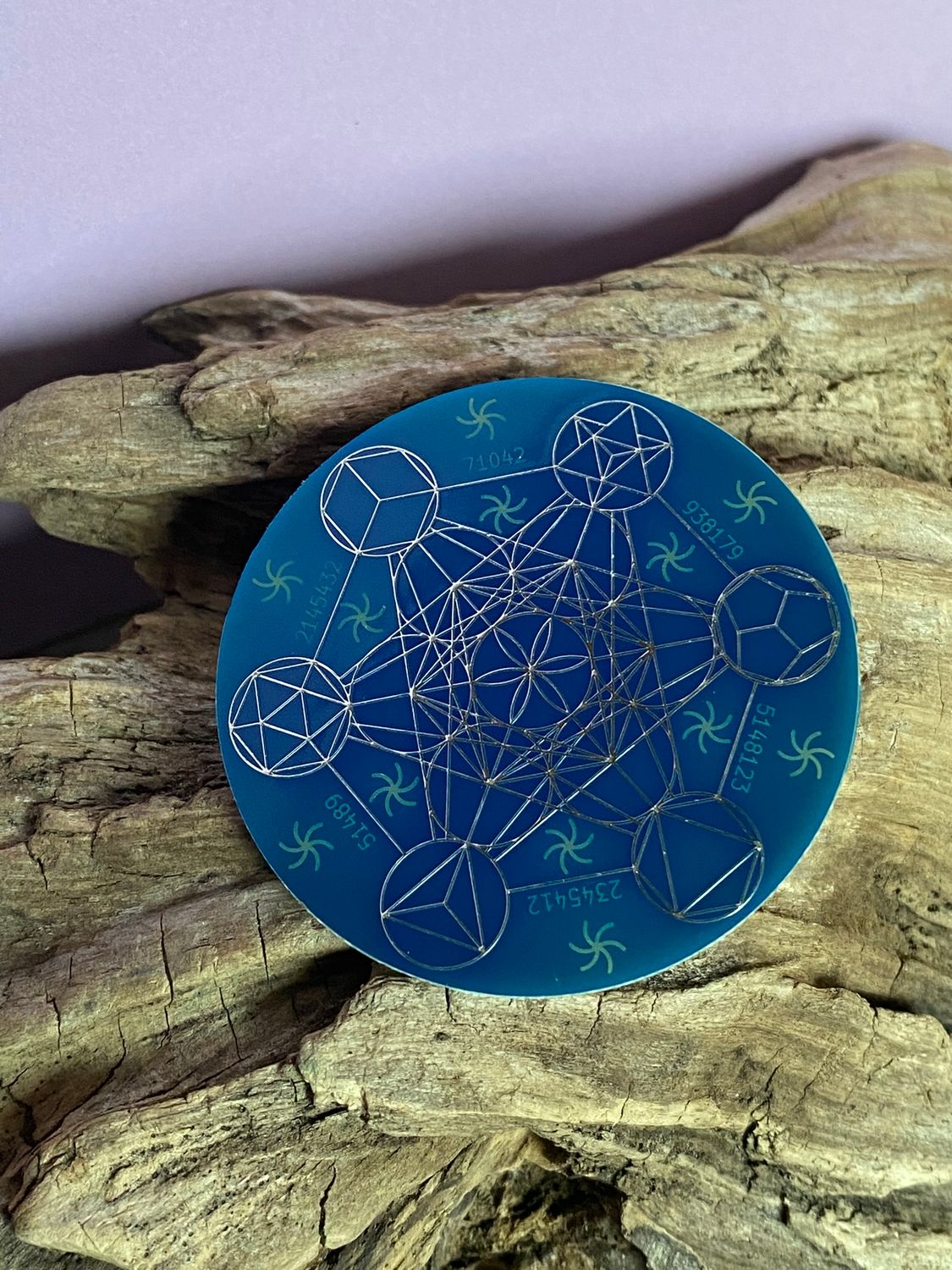 50 mm Disc – 1 Stück Metatron+ die MWO Lakhovsky MWO doppelseitig, blau, zinnlegiert, kupferunterlegt – Produktansicht 1