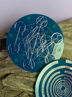 50 mm Disc – 1 Stück Metatron+ die MWO Lakhovsky MWO doppelseitig, blau, zinnlegiert, kupferunterlegt – Produktansicht 1