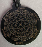 Amulett – Disc ca. 48x58 mm – Lakhovsky MWO + Dodecagram – 58 mm / goldlegiert / schwarz – Produktansicht 1