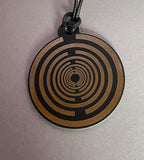 Amulett – Disc ca. 48x58 mm – Lakhovsky MWO + Dodecagram – 58 mm / goldlegiert / schwarz – Produktansicht 1