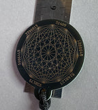 Amulett – Disc ca. 48x58 mm – Lakhovsky MWO + Dodecagram – 58 mm / goldlegiert / schwarz – Produktansicht 1