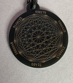 Amulett – Disc ca. 48x58 mm – Lakhovsky MWO + Dodecagram – 58 mm / goldlegiert / schwarz – Produktansicht 1