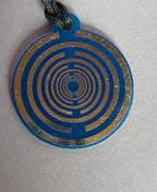 Amulett – Disc ca. 48x58 mm – Lakhovsky MWO + Dodecagram – 58 mm / zinnlegiert / blau – Produktansicht 1