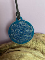 Amulett – Disc ca. 48x58 mm – Lakhovsky MWO + Dodecagram – 58 mm / zinnlegiert / blau – Produktansicht 1