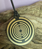 Amulett – Disc ca. 48x58 mm – Lakhovsky MWO + Dodecagram – 58 mm / goldlegiert / schwarz – Produktansicht 1