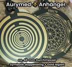 Amulett – Disc ca. 48x58 mm – Lakhovsky MWO + Dodecagram – 58 mm / goldlegiert / schwarz – Produktansicht 1