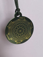 Amulett – Disc ca. 48x58 mm – Lakhovsky MWO + Dodecagram – 58 mm / goldlegiert / schwarz – Produktansicht 1
