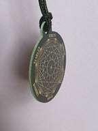 Amulett – Disc ca. 48x58 mm – Lakhovsky MWO + Dodecagram – 58 mm / goldlegiert / schwarz – Produktansicht 1