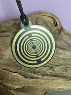 Amulett – Disc ca. 48x58 mm – Lakhovsky MWO + Dodecagram – 58 mm / goldlegiert / schwarz – Produktansicht 1