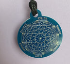 Amulett – Disc ca. 48x58 mm – Lakhovsky MWO + Dodecagram – 58 mm / zinnlegiert / blau – Produktansicht 1