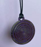 Amulett – Disc ca. 48x58 mm – Lakhovsky MWO + Dodecagram – 58 mm / zinnlegiert / lila – Produktansicht 1