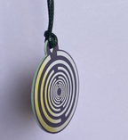 Amulett – Disc ca. 48x58 mm – Lakhovsky MWO + Dodecagram – 58 mm / zinnlegiert / lila – Produktansicht 1