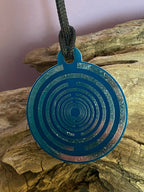 Amulett – Disc ca. 48x58 mm – Lakhovsky MWO + Dodecagram – 58 mm / zinnlegiert / blau – Produktansicht 1