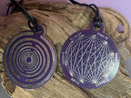 Amulett – Disc ca. 48x58 mm – Lakhovsky MWO + Dodecagram – 58 mm / zinnlegiert / lila – Produktansicht 1