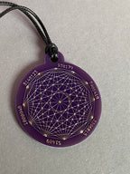 Amulett – Disc ca. 48x58 mm – Lakhovsky MWO + Dodecagram – 58 mm / zinnlegiert / lila – Produktansicht 1