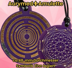 Amulett – Disc ca. 48x58 mm – Lakhovsky MWO + Dodecagram – 58 mm / zinnlegiert / lila – Produktansicht 1