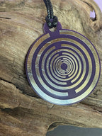 Amulett – Disc ca. 48x58 mm – Lakhovsky MWO + Dodecagram – 58 mm / zinnlegiert / lila – Produktansicht 1