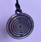 Amulett – Disc ca. 48x58 mm – Lakhovsky MWO + Dodecagram – 58 mm / zinnlegiert / lila – Produktansicht 1