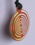 Amulett – Disc ca. 48x58 mm – Lakhovsky MWO + Dodecagram – 58 mm / zinnlegiert / rot – Produktansicht 1