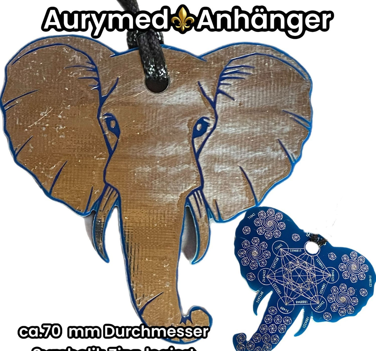 70 mm Anhänger Elefant – Produktansicht 1