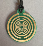 Amulett – Disc ca. 48x58 mm – Lakhovsky MWO + Dodecagram – 58 mm / zinnlegiert / grün – Produktansicht 1