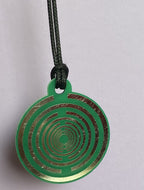 Amulett – Disc ca. 48x58 mm – Lakhovsky MWO + Dodecagram – 58 mm / zinnlegiert / grün – Produktansicht 1