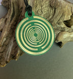 Amulett – Disc ca. 48x58 mm – Lakhovsky MWO + Dodecagram – 58 mm / zinnlegiert / grün – Produktansicht 1