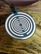 Amulett – Disc ca. 48x58 mm – Lakhovsky MWO + Dodecagram – 58 mm / zinnlegiert / blau – Produktansicht 1