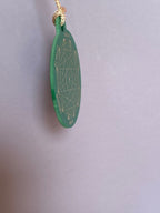 Amulett – Disc ca. 48x58 mm – Lakhovsky MWO + Dodecagram – 58 mm / goldlegiert / grün – Produktansicht 1