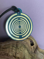 Amulett – Disc ca. 48x58 mm – Lakhovsky MWO + Dodecagram – 58 mm / zinnlegiert / blau – Produktansicht 1