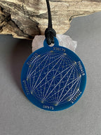 Amulett – Disc ca. 48x58 mm – Lakhovsky MWO + Dodecagram – 58 mm / zinnlegiert / blau – Produktansicht 1
