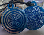 Amulett – Disc ca. 48x58 mm – Lakhovsky MWO + Dodecagram – 58 mm / zinnlegiert / blau – Produktansicht 1