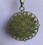 Amulett – Dodecagram als weisser 25 mm Coin – Dodecagram – 25 mm / goldlegiert / Fassung bronzefarben – Produktansicht 1