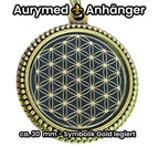 Amulett – Blume des Lebens – 25 mm / goldlegiert / schwarz – Produktansicht 1