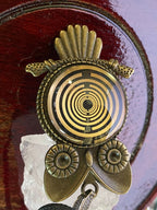 Amulett – Krafttier Eule – Lakhovsky MWO – goldlegiert / nachtschwarz – Produktansicht 1