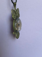 Amulett – Krafttier Eule – Lakhovsky MWO – goldlegiert / nachtschwarz – Produktansicht 1